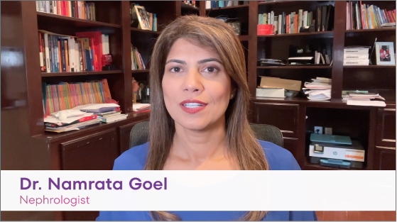 Video preview of Dr. Namrata Goel explaining the role of nephrologists for gout treatment